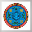 Colourful Medallion Design and Peace Sign posters