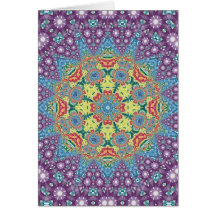 Colourful Meditation Mandala Greeting Card