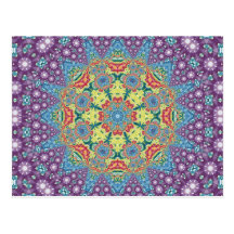 Colourful Meditation Mandala Postcards