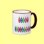 Colourful Merry Christmas Ornament Font mugs