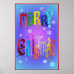 Colourful Merry Christmas Poster-large posters