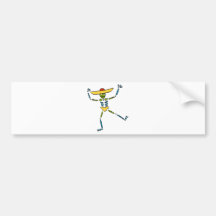 Colourful Mexican Dancing Skeleton Bumper Stickers