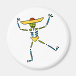 Colourful Mexican Dancing Skeleton Magnet