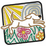 Colourful Mola Dog Square embroidered shirts