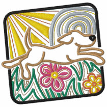 Colourful Mola Dog Square