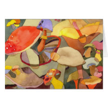 Colourful Mushrooms: Blank Card