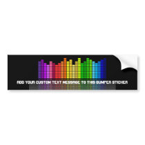 Colourful Music Equalizer w/Reflection, Cool Techn Bumper Stickers