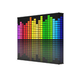 Colourful Music Equalizer w/Reflection, Cool Techn Canvas Prints