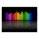 Colourful Music Equalizer w/Reflection, Cool Techn Greeting Cards