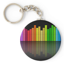 Colourful Music Equalizer w/Reflection, Cool Techn Keychains