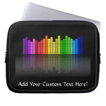 Colourful Music Equalizer w/Reflection, Cool Techn Laptop Computer Sleeve