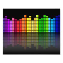 Colourful Music Equalizer w/Reflection, Cool Techn Photo Art