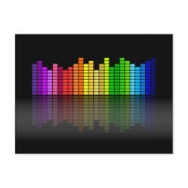 Colourful Music Equalizer w/Reflection, Cool Techn Postcard