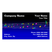 Colourful Music Notes Business Card Templates