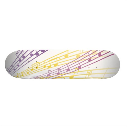 colourful music notes custom skate board