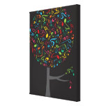 Colourful Music Notes Pop Tree Canvas Print