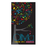 Colourful Music Notes Pop Tree Profile Card Business Cards