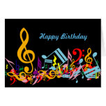 Colourful Musical Notes Birthday Card