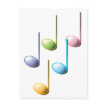 Colourful Musical Notes postcards