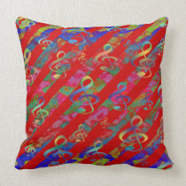 Colourful  Musical  Notes Throw Pillow pillows