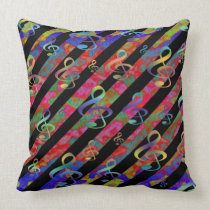Colourful  Musical  Notes Throw Pillow pillows