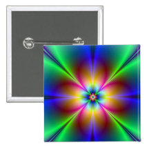 Colourful Neon Daisy Button