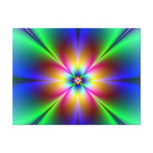Colourful Neon Daisy Gallery Wrap Canvas