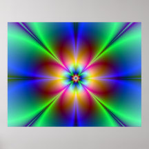 Colourful Neon Daisy Posters