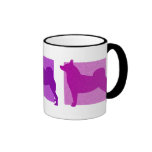 Colourful Norwegian Buhund Silhouettes Mug