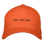 Colourful orange cap embroidered hats