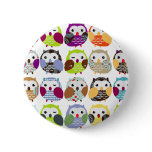 Colourful Owl Pattern buttons