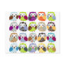 Colourful Owl Pattern Postcards