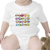 Colourful Owl Pattern T Shirts