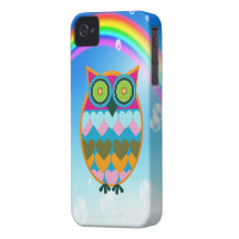 Colourful Owl & Rainbow iPhone 4 Case