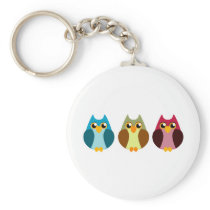 Colourful Owl Trio Keychains