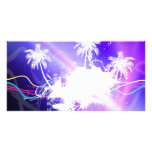 Colourful Palm Trees Grunge Layout photo cards