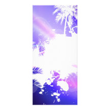 Colourful Palm Trees Grunge Layout Customized Rack Card