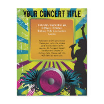 Colourful Party Flyer, Singer with Winged Speaker