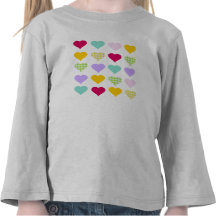 Colourful pastel hearts pattern tee shirt