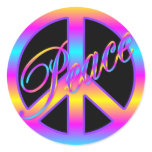 Colourful Peace Sign Stickers
