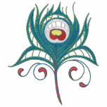 Colourful peacock feather embroidered women's shir embroidered shirts