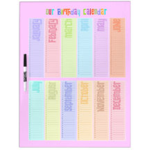 Colourful Perpetual Birthday Calendar