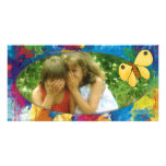 Colourful photo frame with butterfly