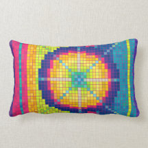 Colourful Pixel Art  Pattern American MoJo Pillow