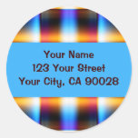 Colourful Plaid Address Labels Round Stickers