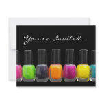 Colourful Polish Bottles, Nail Salon Manicure Part invitations