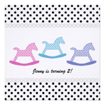 Colourful Polka Dot : Carousel Party Invitation