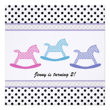 Colourful Polka Dot : Carousel Party Invitation