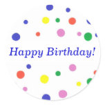 Colourful Polka Dots Birthday Stickers