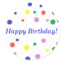 Colourful Polka Dots Birthday Stickers